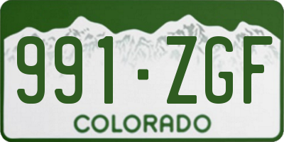 CO license plate 991ZGF