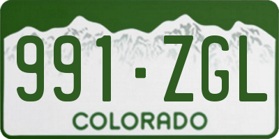 CO license plate 991ZGL