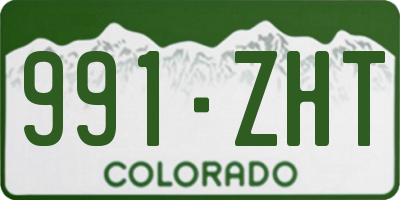 CO license plate 991ZHT