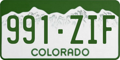 CO license plate 991ZIF