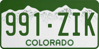 CO license plate 991ZIK