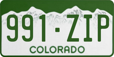 CO license plate 991ZIP