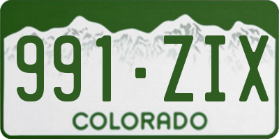 CO license plate 991ZIX