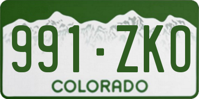 CO license plate 991ZKO