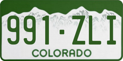 CO license plate 991ZLI