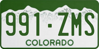 CO license plate 991ZMS