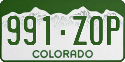 CO license plate 991ZOP