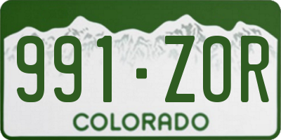 CO license plate 991ZOR