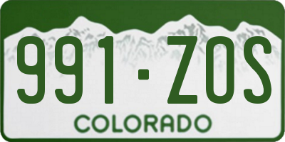 CO license plate 991ZOS