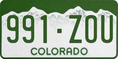 CO license plate 991ZOU