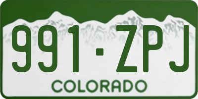 CO license plate 991ZPJ