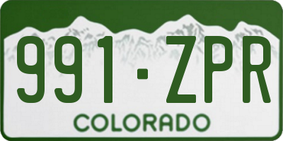 CO license plate 991ZPR