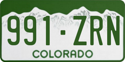 CO license plate 991ZRN