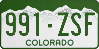 CO license plate 991ZSF