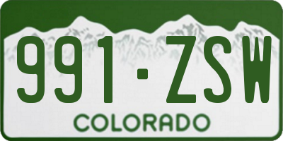 CO license plate 991ZSW