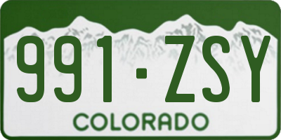 CO license plate 991ZSY