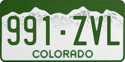 CO license plate 991ZVL