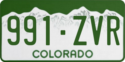CO license plate 991ZVR