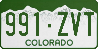 CO license plate 991ZVT