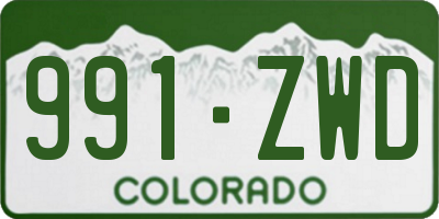 CO license plate 991ZWD
