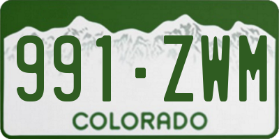 CO license plate 991ZWM