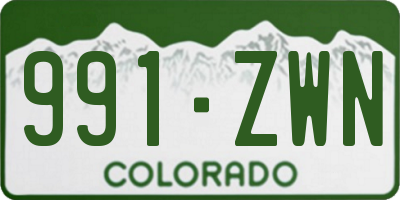 CO license plate 991ZWN