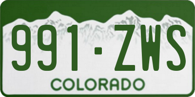CO license plate 991ZWS