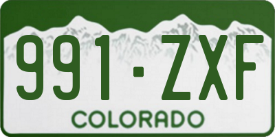 CO license plate 991ZXF