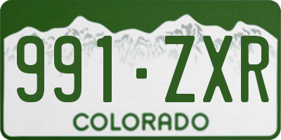 CO license plate 991ZXR