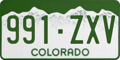 CO license plate 991ZXV