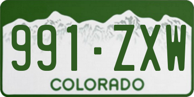 CO license plate 991ZXW