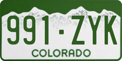 CO license plate 991ZYK
