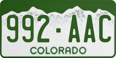 CO license plate 992AAC