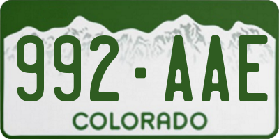 CO license plate 992AAE