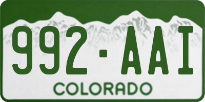 CO license plate 992AAI
