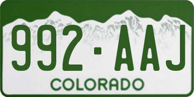 CO license plate 992AAJ