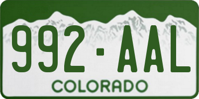 CO license plate 992AAL