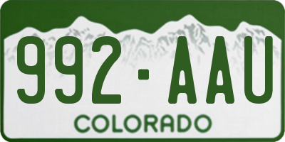 CO license plate 992AAU