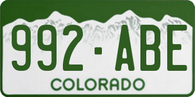 CO license plate 992ABE