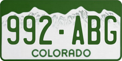 CO license plate 992ABG