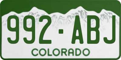 CO license plate 992ABJ