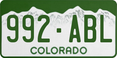 CO license plate 992ABL