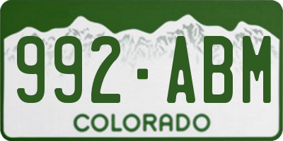CO license plate 992ABM