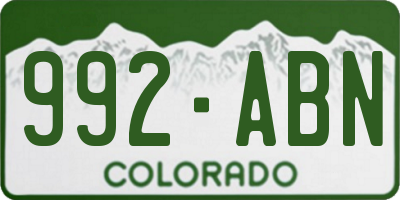 CO license plate 992ABN