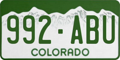 CO license plate 992ABU
