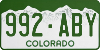 CO license plate 992ABY