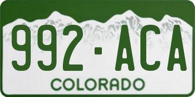 CO license plate 992ACA