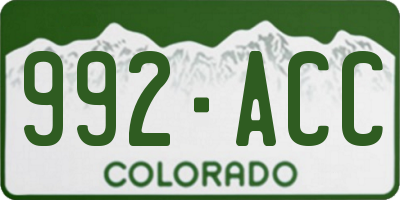 CO license plate 992ACC