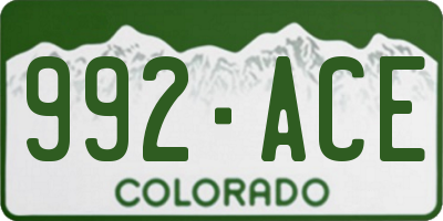 CO license plate 992ACE
