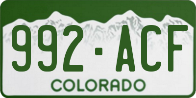 CO license plate 992ACF